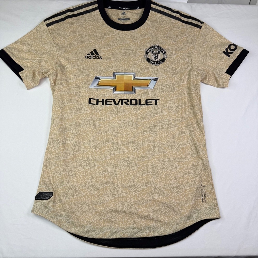 Adidas Manchester United 2019/20 Away Jersey Climachill ED7389 Tan Mens Medium